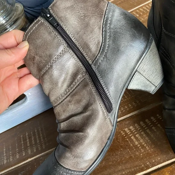 Remonte Gray and Black Ankle Boots 8.5 - Picture 3 of 7